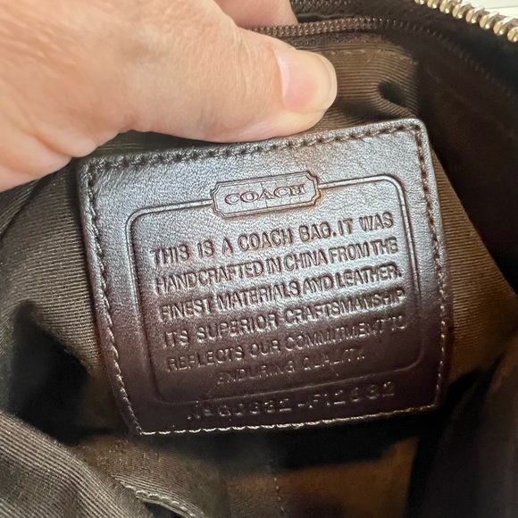 Coach Red Jacquard Crossbody w/Brown Leather Strap w/COA - Picture 8 of 10